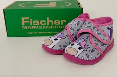 Produktbild von Fischer Markenschuh Mädchen Hausschuhe Flexi 22863-20, 22863-21, 22863-22, 22863-23, 22863-24, 22863-25, 22863-26 FIM-641541 grau/bunt 22