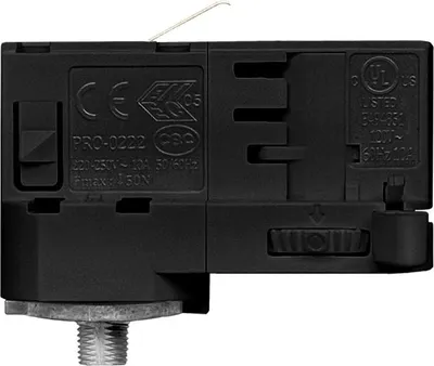 Immagine prodotto di Creative-Cables Adattatore Powergear per binari – (Nero, 41 x 70 mm) – Per binario trifase, carico 10A, peso max 5 kg – Per estensione o snodo