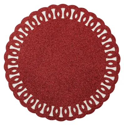 Obrázok produktu pre Podložka s trblietkami, Ø 38 cm, červená