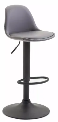 Imagen del producto de Taburete And OutdoorMatch Hildegard - Gris/ - Diseño moderno - Juego de 1 - Con respaldo - Con reposapiés - Ideal para cocina y bar - Asiento acolchado - Fabricado en cuero sintético