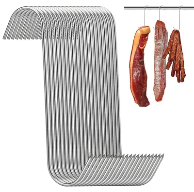 Obrázek produktu pro TRANKIELO® - 20 kusů háčků na maso - 17,5 cm, nerezové oceli, tvar S - ideální pro maso, grilování a kouření