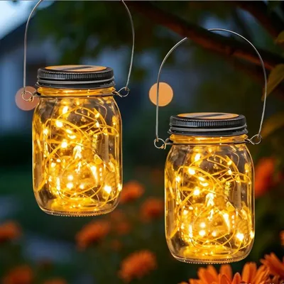 Zdjęcie produktu dla 20 LED lampionów solarnych do użytku zewnętrznego z wodoodpornym zawieszeniem