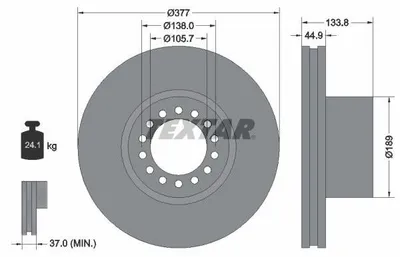 Produktbild von TEXTAR Bremsscheibe x 93101400