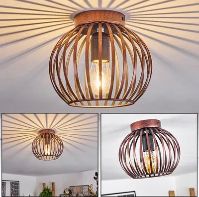 Produktbild von Aidone »Aidone« runde Deckenlampe aus Metall in Kupferfarben/Schwarz