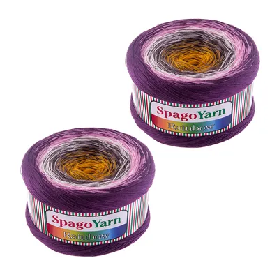 Produktbild von 500g Farbverlaufsgarn Rainbow Bobbel Strickwolle Häkelgarn Sommergarn Farbwahl