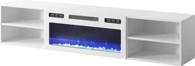 Produktbild von Fernsehschrank mit elektrischem Kamin POLO 180 Tv-Schrank Lowboard Unterschrank Weiß/Weiß