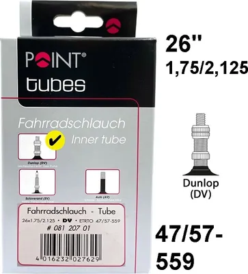 Immagine prodotto di Camera d'aria per bicicletta Point 26" 26x1.75/2.125 - 47/57-559 - DV
