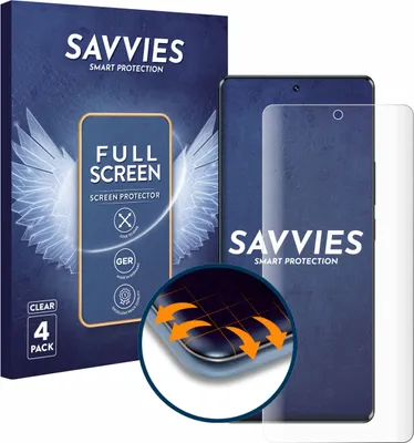 Produktbild von 4x Savvies Fullscreen Schutzfolie für ZTE Blade V50 5G Displayschutz Folie Fullcover Klar Transparent
