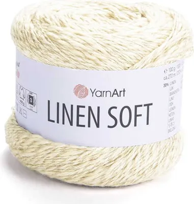 Produktbild von YarnArt Linen Soft Garn - 100g Natürliche Mischung für Sommerprojekte
