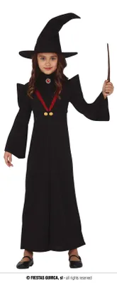 Produktbild von Zauberin Kostüm für Mädchen in Schwarz, Gr. 98-146, Größe:98/104