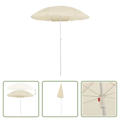 Immagine prodotto di The Living Store Ombrellone con palo in acciaio Colore sabbia 180 cm