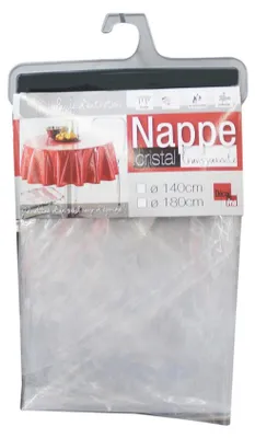 Produktbild von Nappe Cristal Uni Transparent 140 X 240 cm - 1710282, Tischdecke Kristall Ovale, 140 X 240 cm, Transparent, Unifarben 15/100, Ohne