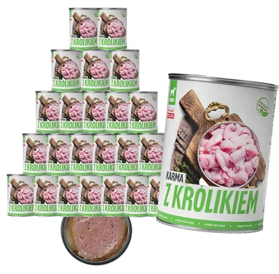 Produktbild von Tuftuf | Feuchtfutter für Hunde - 24x400g - Kaninchenfleisch - Vollwertige Hundenahrung - Nassfutter