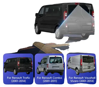 Productafbeelding van Achteruitrijcamera, resolutie 1280 x 720, kijkhoek 140 graden, IP67 waterdicht, bedrijfstemperatuur -20°C tot +60°C, compatibel met Renault Trafic
