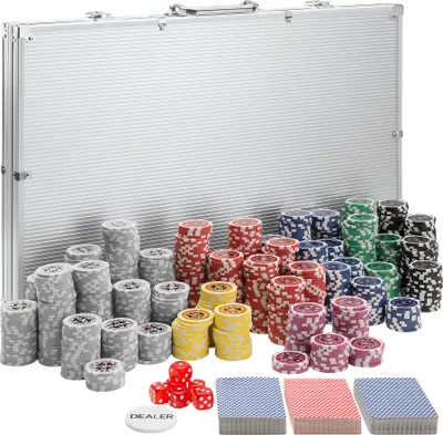 Produktbild von Pokerset inkl. Aluminiumkoffer - silber, 1000 Teile