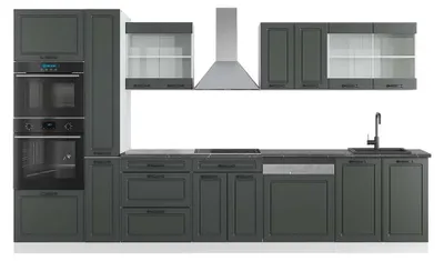 Obrázok produktu pre Kuchynská linka Vicco R-Line Antracitový vidiecky dom/biela 350 cm s vysokou skrinkou, AP antracit, Model 42192