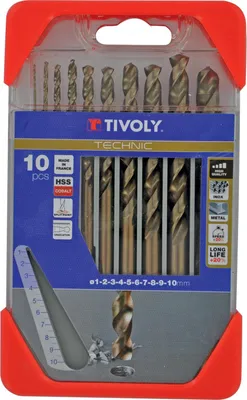 Image de Coffret 10 forets technic métal, Diam.1 à 10 mm TIVOLY 114685f0001