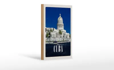 Produktbild von Holzschild Reise 12x18 cm Cuba Karibik Gemälde Sehenswürdigkeit