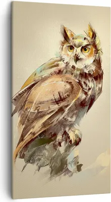 Produktbild von Bild auf Leinwand - Leinwandbild - Eule Vogel Natur - 45x80cm - Wand Bild - Wanddeko - Wandbilder - Leinwanddruck - Bilder - Kunstdruck - Wanddekoration - Leinwand bilder - Wandkunst - PA45x80-3856