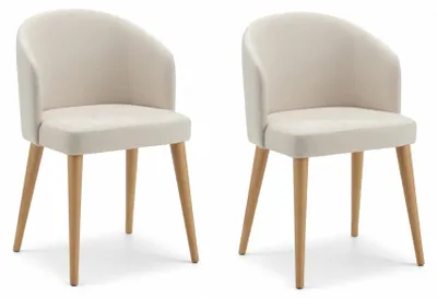 Image de Ensemble de chaises blanches, fauteuils rembourrés, chaises pour salle à manger et cuisine, meubles de salle à manger