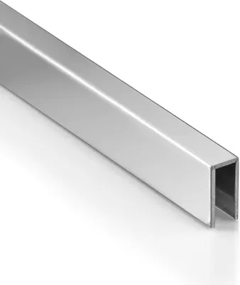 Produktbild von Deko Bordüre U-Profil Zierleiste Fliesenschiene Edelstahl V2A L250cm 3mm silber glänzend
