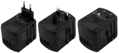 Zdjęcie produktu dla Adapter podróżny dla 150 krajów od McPower, 3x USB typu A + 1x USB typu C, maks. 4,5 A