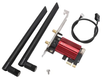 Imagen del producto de Adaptador de red inalámbrica para escritorio, 433 Mbps, 2.4G/5G, doble banda, WiFi, Bluetooth 4.2, tarjeta de red inalámbrica PCIE, modelo RTL8821CE Pro AW?CB304NF
