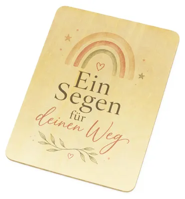 Produktbild von Postkarte Holz Ein Segen für deinen Weg - Regenbogen Grußkarte Mit Spruch: Ein