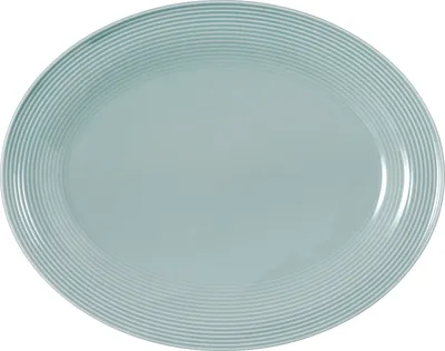 Produktbild von Servierplatte - Arktisblau - 35 x 28 cm - Porzellan - ovale Form