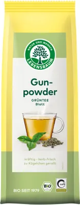 Zdjęcie produktu dla HERBATA ZIELONA LIŚCIASTA GUNPOWDER100 g - LEBENSBAUM