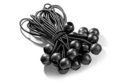 Produktbild von 25/50 St. Spanngummi mit Kugel (schwarz, 195 mm, ), für Zelte, Planen, Plakate.: 50 Stück