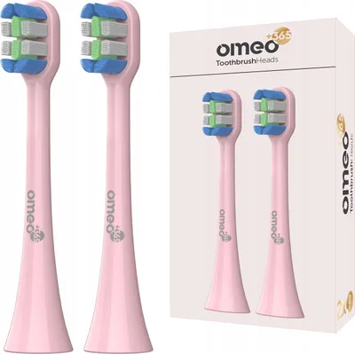 Produktbild von OMEO | Ersatzbürsten für omeo +365 - 2x rosa - UV-Sanitizer - kompatibel und hygienisch