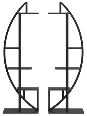 Obrázek produktu pro Zakřivený stojan na rostliny HOGA-F1542, 50 × 30 × 160 cm, černý