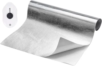 Imagen del producto de Película autoadhesiva de protección térmica de aluminio, 30 x 300 cm, 0,2 mm, para tubos y mangueras