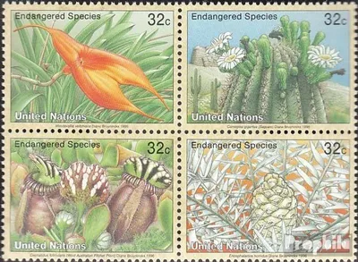 Produktbild von Briefmarken UNO - New York 1996 Mi 707-710 Viererblock (kompl.Ausg.) gestempelt Gefährdete Pflanzen
