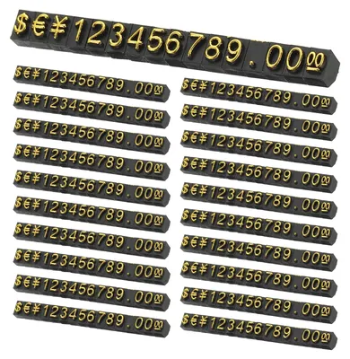 Preis-Anzeige-Würfel-Set 20 Stück, Schwarz/Gold, S