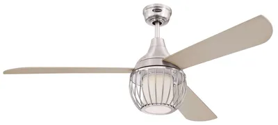 Produktbild von Deckenventilator Graham Nickel 132 cm mit LED Beleuchtung und Fernbedienung