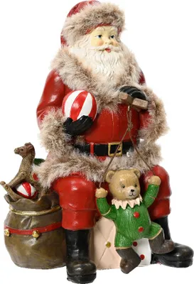 Produktbild von Rote Weihnachtsfigur aus Polyresin, 9,7 cm lang, 13 cm breit, 19 cm hoch