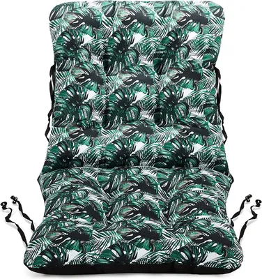 Produktbild von SuperKissen24. Stuhlkissen Sitzkissen und Rückenkissen für stühle 48x96 cm Outdoor und Indoor - Dunkelgrün