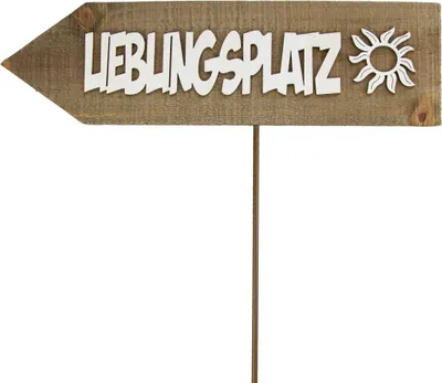 Produktbild von Riffelmacher Dekoschild Lieblingsplatz zum Stecken 35 x 9,7 x 1,3 cm