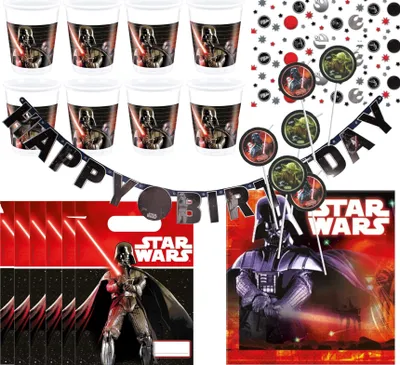 Obrázok produktu pre Star Wars - Detská narodeninová súprava (40 kusov) Šálky girlanda dekorácie obrúsky narodeniny