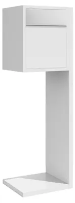 Produktbild von Standbriefkasten Hermes in Weiß mit Edelstahlklappe