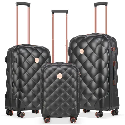 Produktbild von HOMELUX Reisekoffer Set 3 tlg. Schwarz Koffer Hartschale Trolley Kofferset Tasche M-L-XL