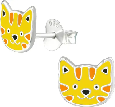 Produktbild von Kinderohrstecker 925 Sterling Silber mit Tiger