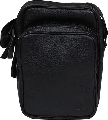 Image de Sac bandoulière en cuir noir pour homme, modèle Gustaw