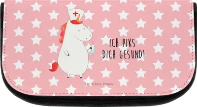 Produktbild von Mr. & Mrs. Panda Organizer Einhorn Krankenschwester - Rot Pastell - Geschenk, Kulturbeutel, Ärztin, Krankenhaus, Waschtasche, Schminkbeutel, Krankenpfleger, Unicorn