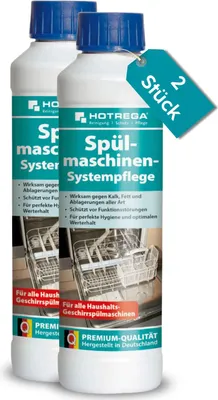 Produktbild von HOTREGA Spülmaschinenreiniger Spülmaschinen Systempflege 250 ml - Entkalker, Pflege, Spülmaschinenpflege