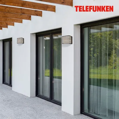 Obrázek produktu pro Nástěnné svítidlo LED Telefunken, ochrana proti stříkající vodě a prachu, zapínání/vypínání, černé, rozměry: 11 x 11 x 11 cm