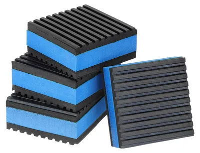 4er-Pack Gummi-Anti-Vibrationsmatten, EVA, 5,5x5,5x7,8 cm, schwarz/blau