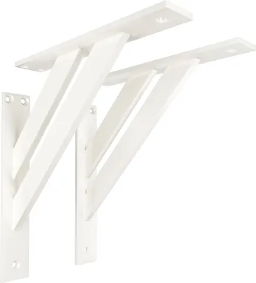 Produktbild von 2x sossai FSHR Design Regalträger in Weiß 240x240mm Regalwinkel Bücherregal Konsole Regal Halter